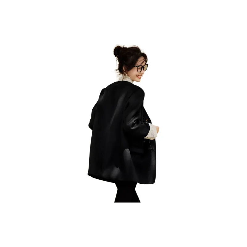 Mo Han Yi Mei Coats Women's Black-2