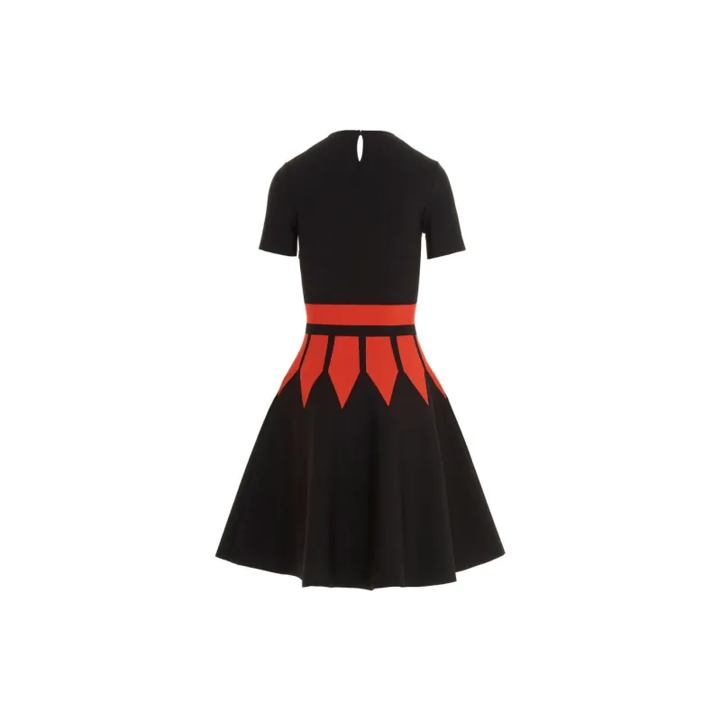Alexander McQueen Short Sleeved Dress Women's Black-1