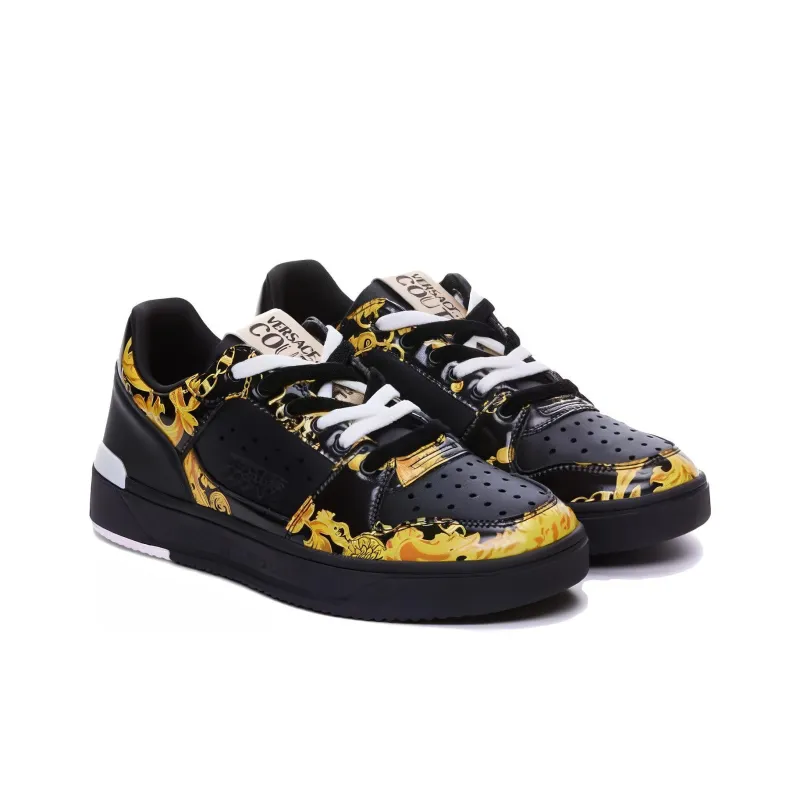 VERSACE JEANS Low Top Skateboard Shoes Men's Black-2