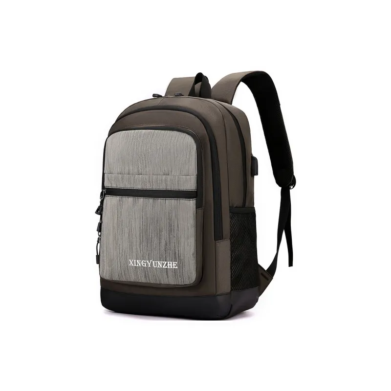 Travel Nylon Backpack Unisex Black/Gray/Brown/Dark Blue-6