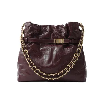 FION Cow Leather Crossbody Bag Shoulder Bag Medium Size Women's Maroon