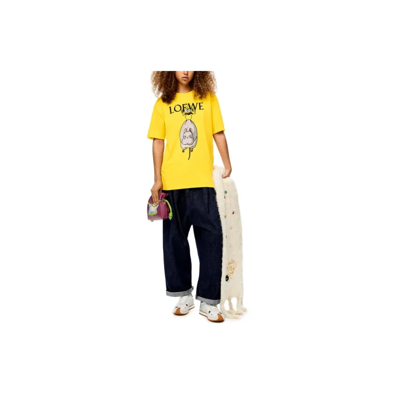 LOEWE x QIANYUQIANXUN LIANMINGKUAN T Shirt Women's Yellow-1