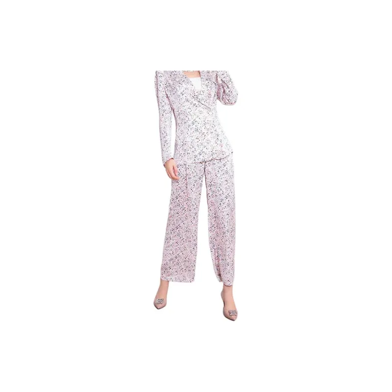 BESIONIA SS23 Casual Pants Women's Pink Floral-1