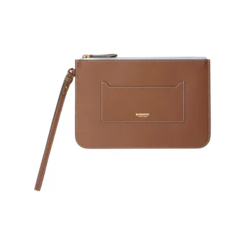 Burberry Lambskin Clutch Women's Tan