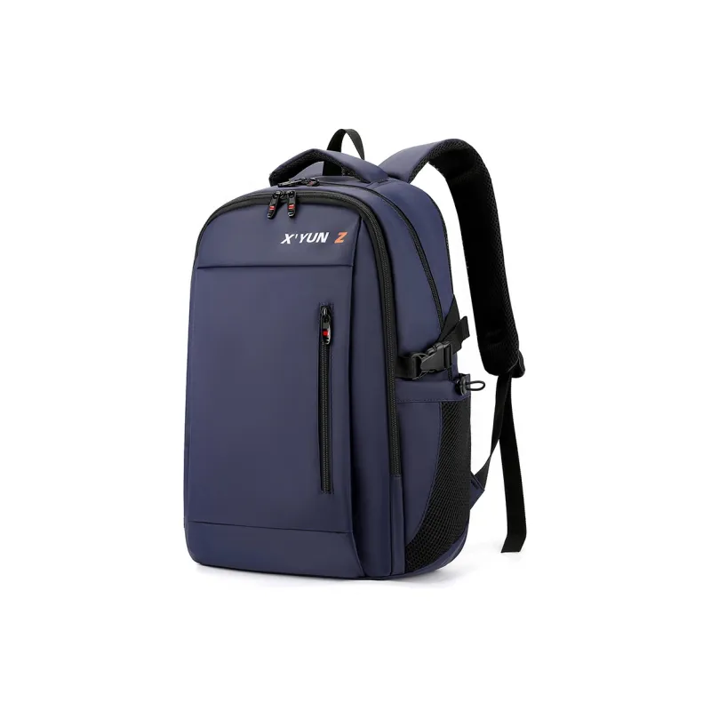 Travel Nylon Backpack Men's Black/Blue/Gray-6