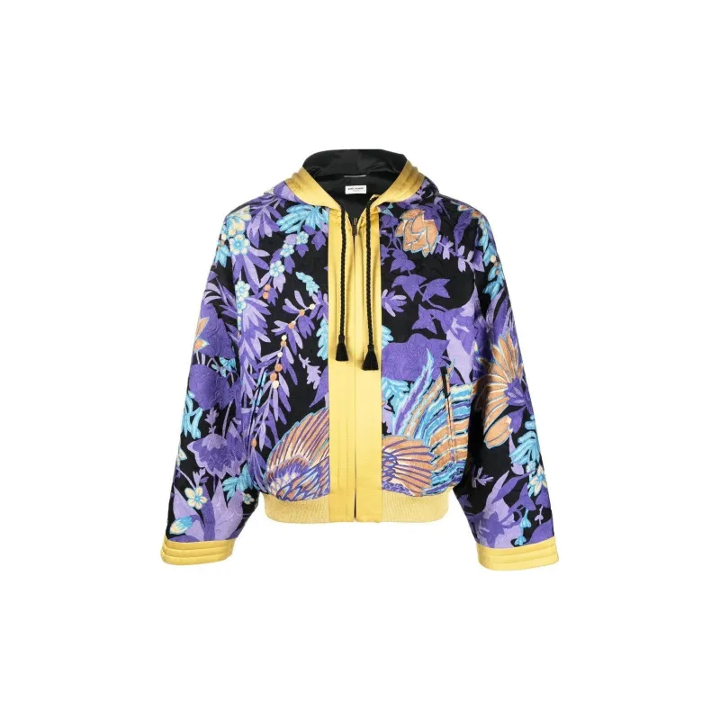 SAINT LAURENT Kimono Long-Sleeved Teddy Jacket-1