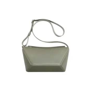 ZARA Cow Leather Shoulder Bag Crossbody Bag Men's Khaki Green