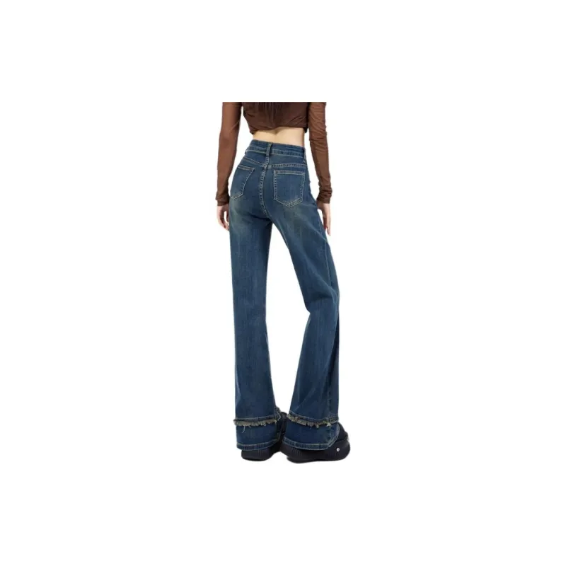 YINLEI Jeans Women's Vintage Blue-3