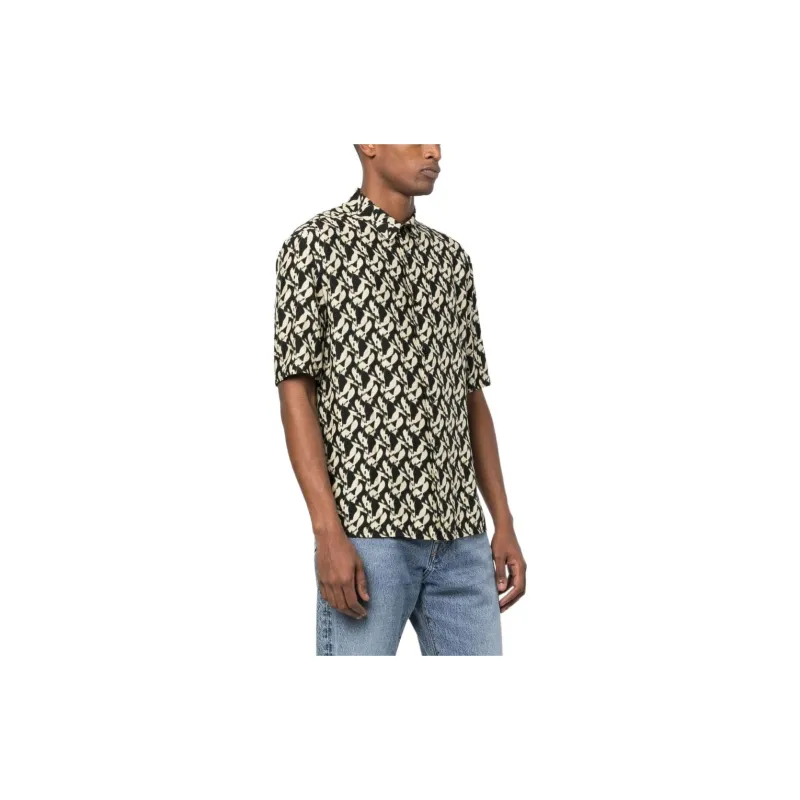 SAINT LAURENT All-Over Patterned Short-Sleeved Shirt-4