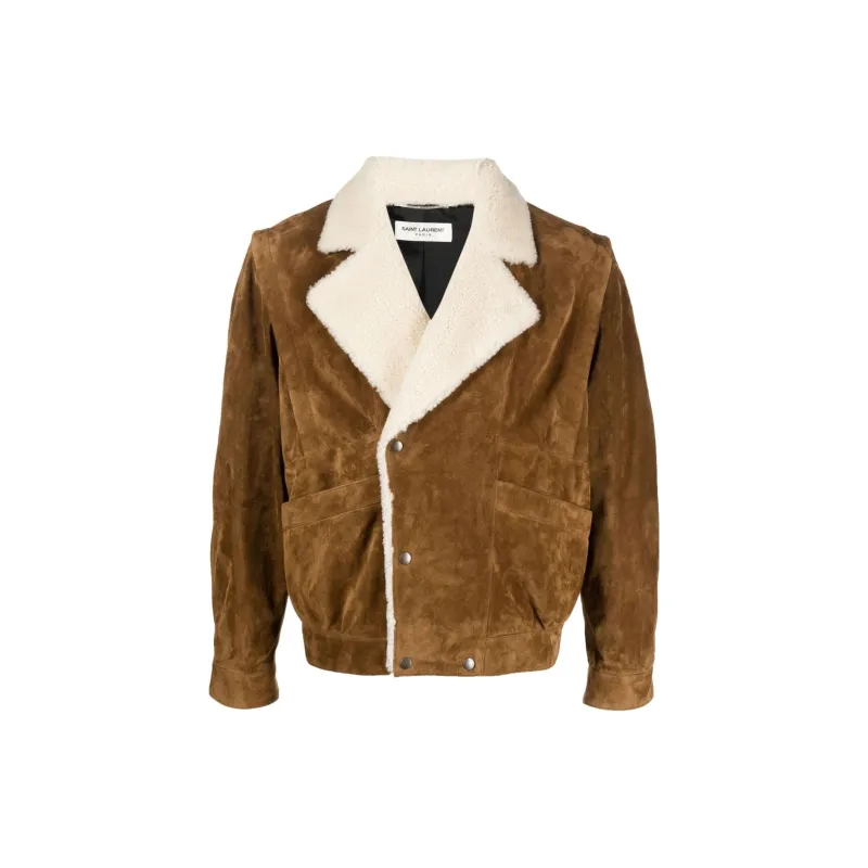 SAINT LAURENT Elasticated Hem Buttoned Jacket-1