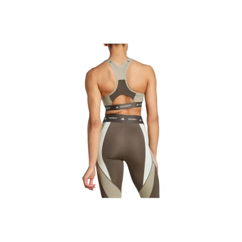 Adidas Free Shipping With AdiClub Techfit Medium-Support High-Neck Colorblock Bra-4