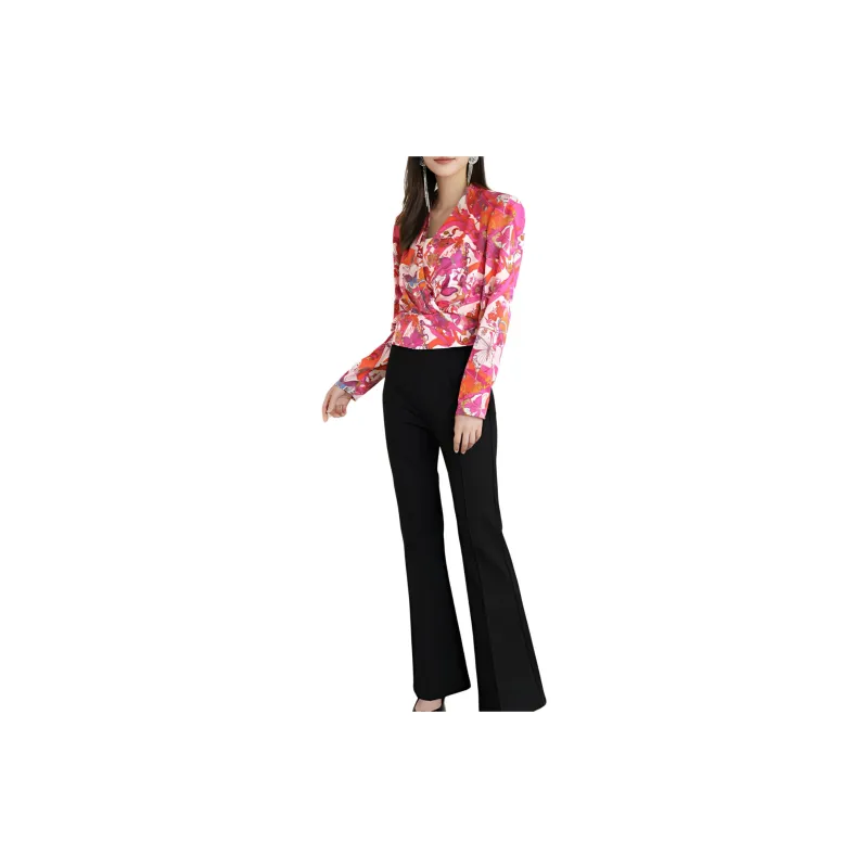 BESIONIA FW24 Shirt Women's Red Pattern-1