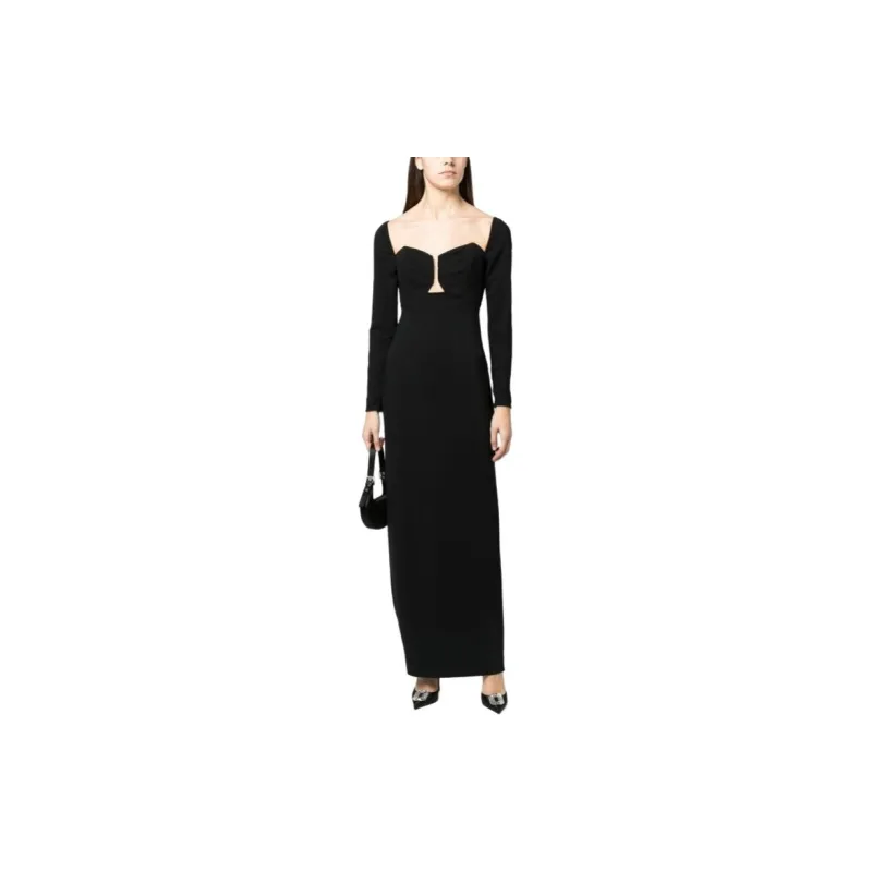 ROLAND MOURET Long sleeved Maxi Dress-1