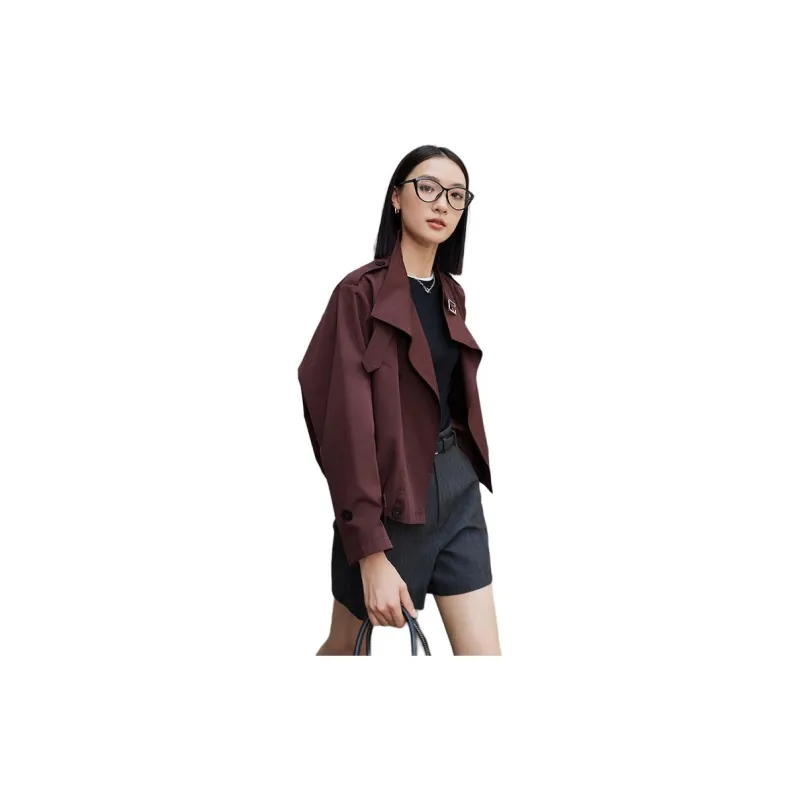 Yi Mengyuan Trench Coat Women's Ancora Red-9