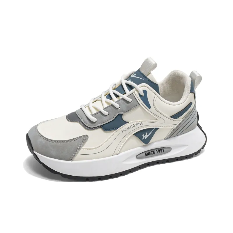 Binary Low-Top Running Shoes Men's Beige Blue-1