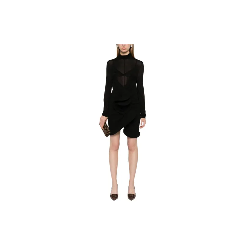Magda Butrym Sculptural High Neck Mini Dress-1