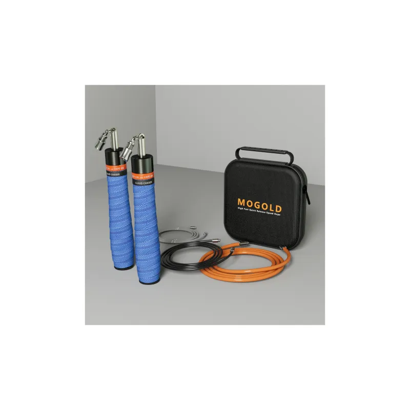 MOGOLD Aerobic Fat Reduction Non Countable Jump Ropes Adults PU Cord, Aluminum Alloy Controller Three Cord Version-1