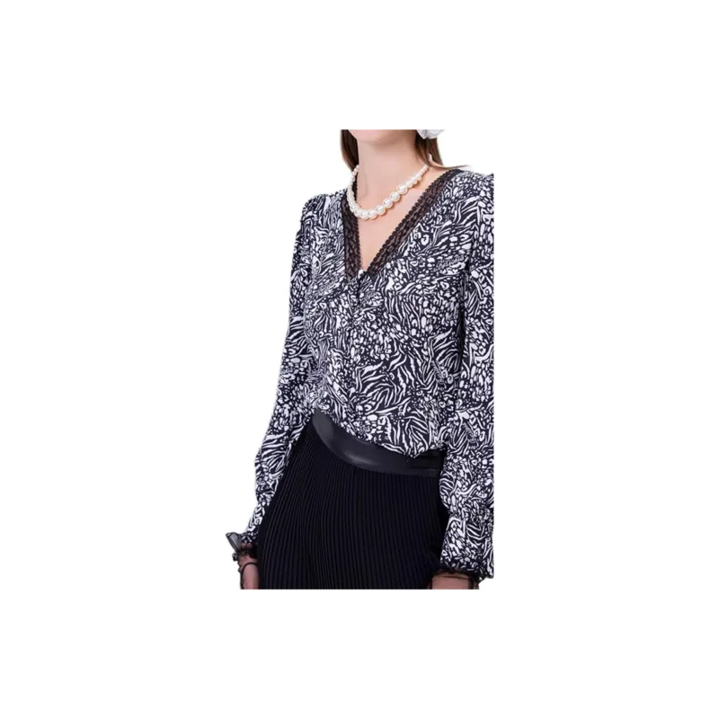 BESIONIA SS23 Shirt Women's Black And White Pattern-3