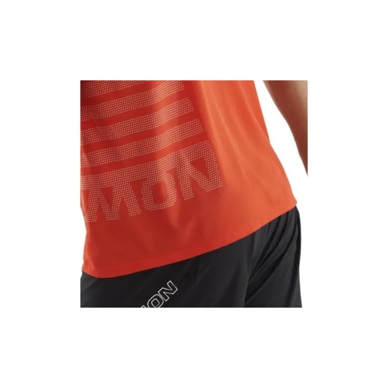 SALOMON SENSE AEROGRAPHIC T Shirt Men's Cherry Tomato/Rainy Day-3