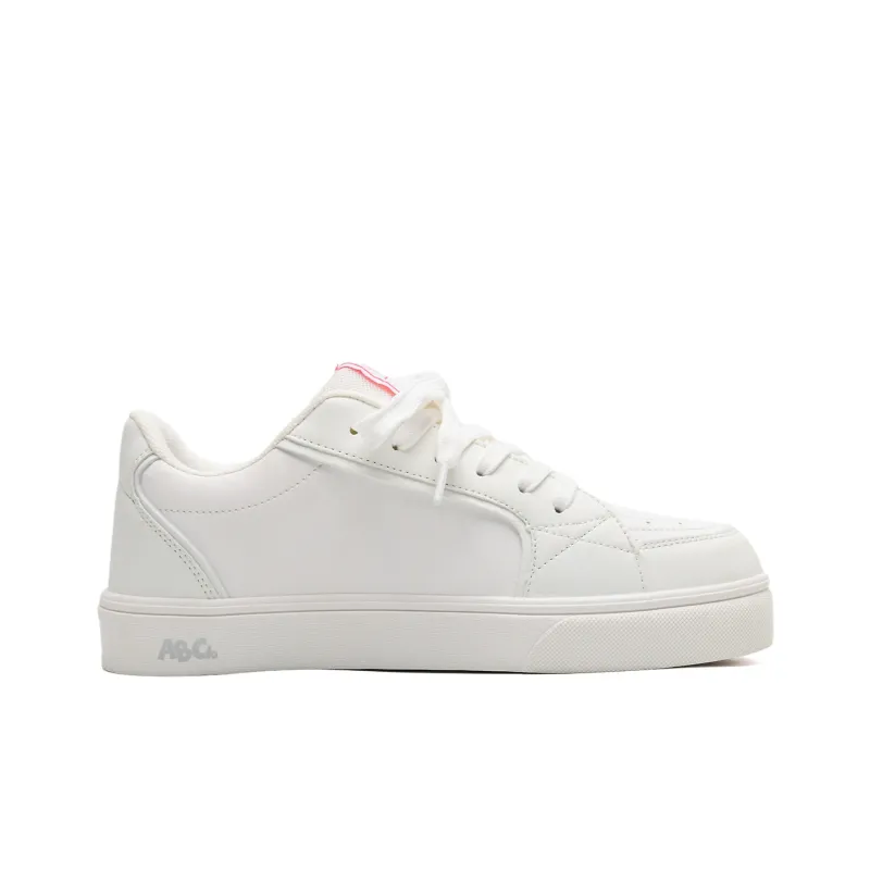 ABCIO Coverage Waterproof Support Low Top Skateboard Shoes Unisex Pink White-12