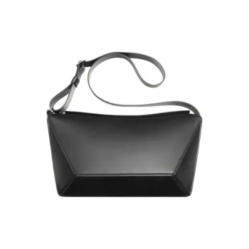 ZARA Cow Leather Shoulder Bag Crossbody Bag Men's Brown/Black
