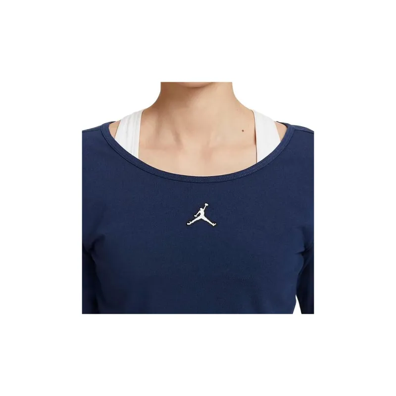 Jordan Set in Sleeve T Shirt Women's Navy Blue-3