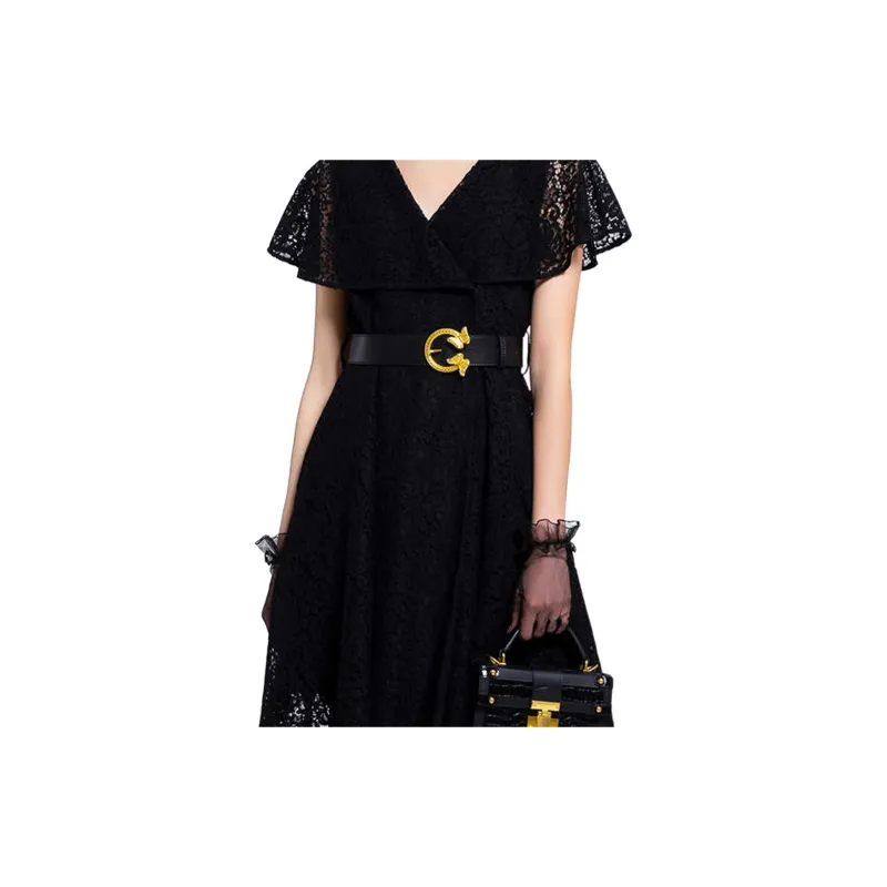 BESIONIA Short Sleeved Dresses Women's Black-3