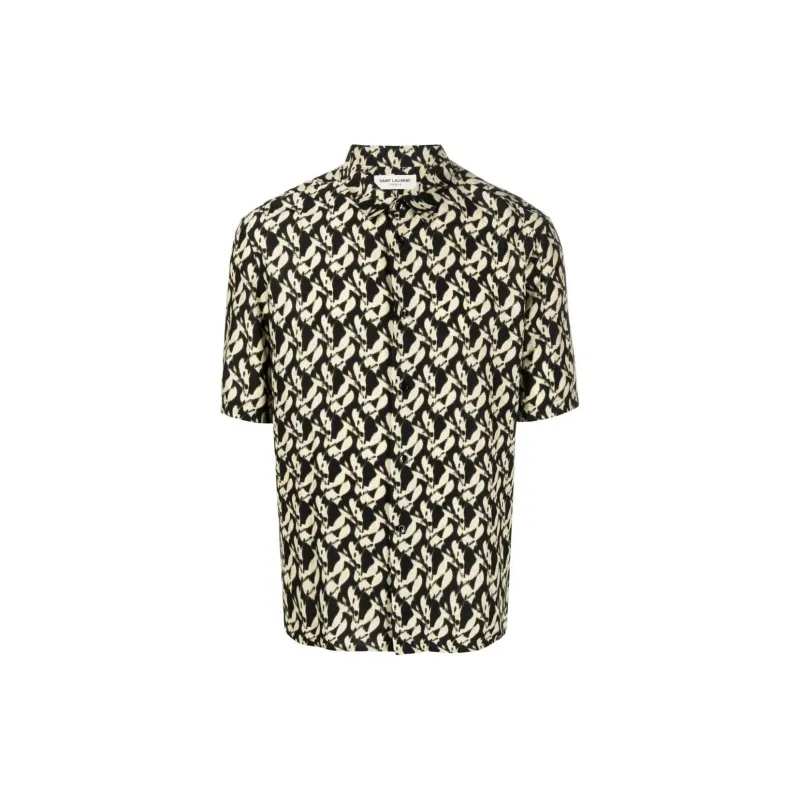 SAINT LAURENT All-Over Patterned Short-Sleeved Shirt-1