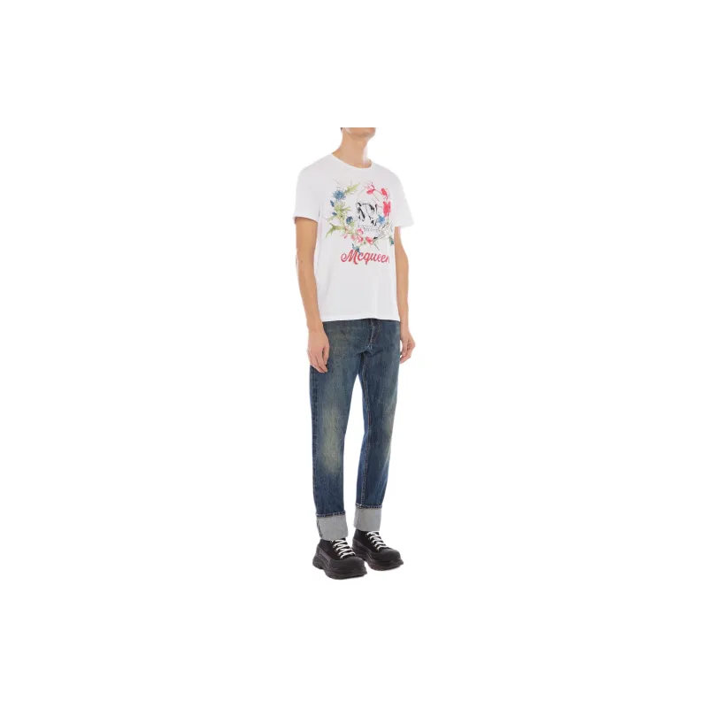 Alexander McQueen T Shirts Men White-4