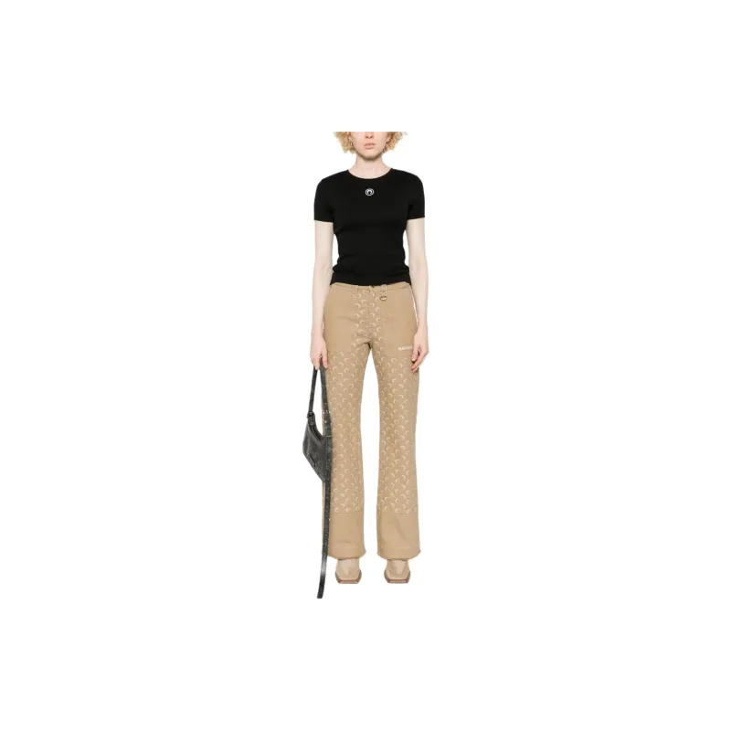 Marine Serre Moon Logo Jersey Baby Fit T Shirt 'Black'-1