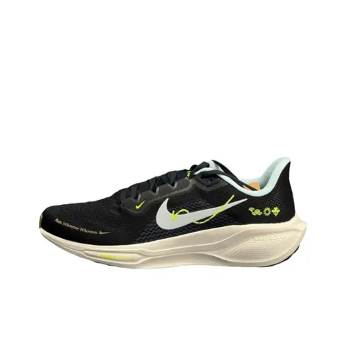 Nike Pegasus 41 Running Shoes Men Low-Top Black/White/Yellow