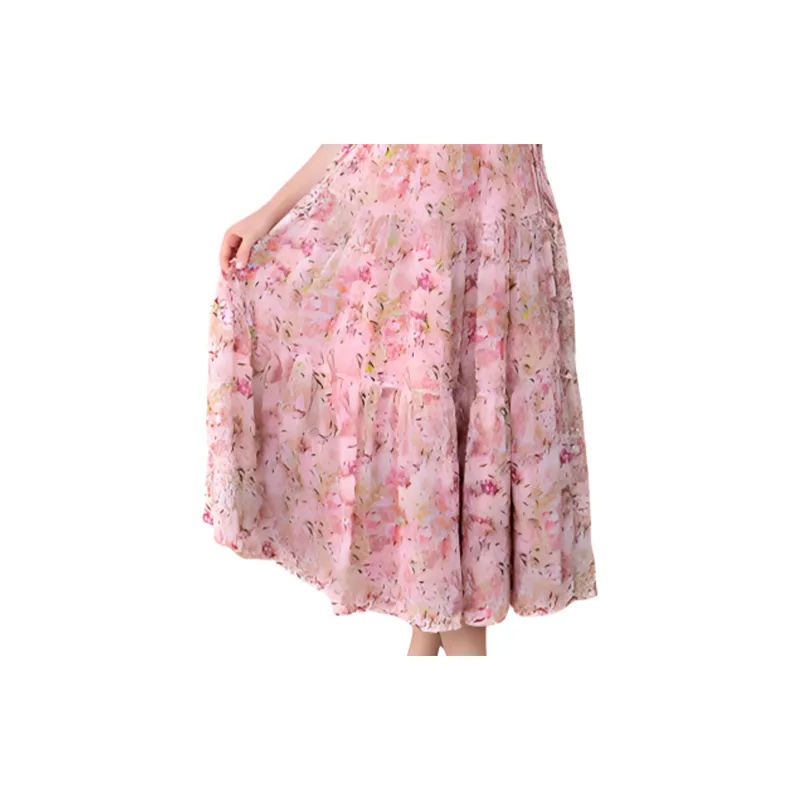 BESIONIA SS23 Short Sleeved Dresses Women's Pink Floral-5