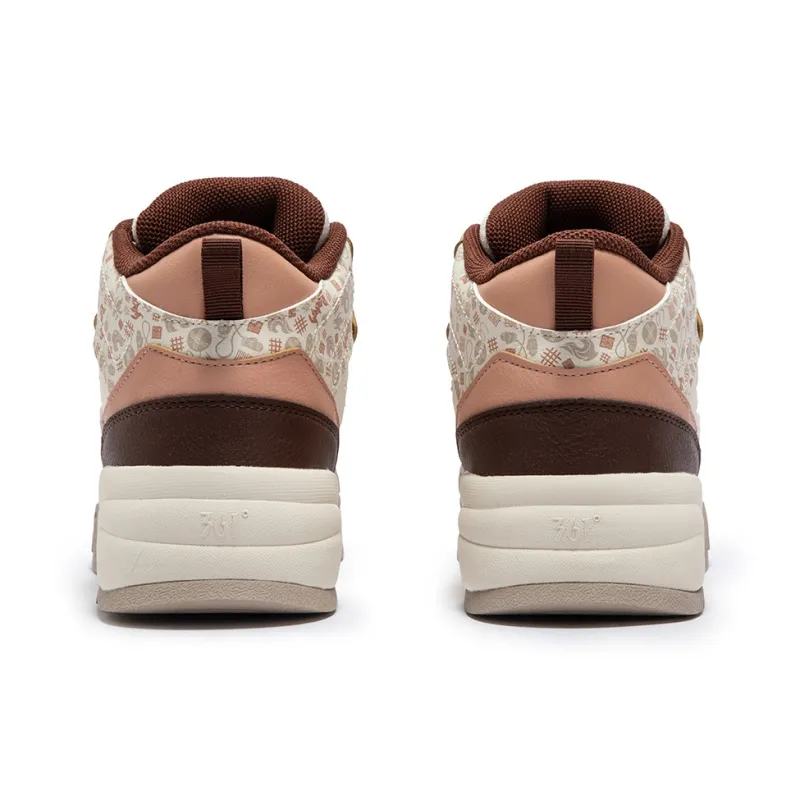 361° Thermal Slip Resistant Mid Top Skateboard Shoes Women's Beige Umber Powder-5