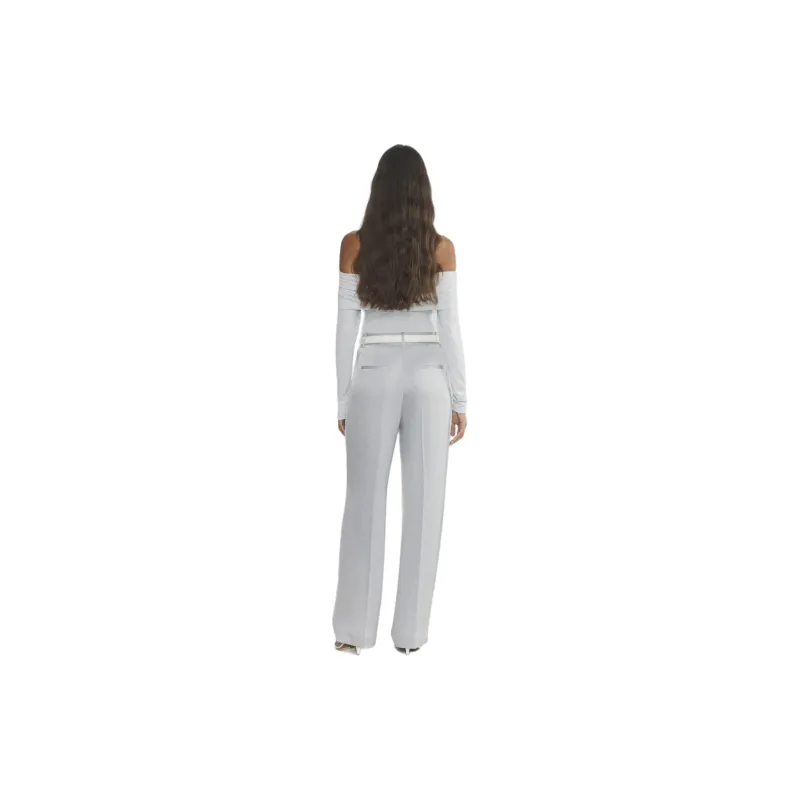 ARITZIA The Effortless Pant' The Effortless PantTM Satin Suit Trouser Women's Chrome Grey-3