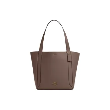 COACH Cow Leather Tote Bag Shopping Bag Handbag Large Size Women's Dark Umber