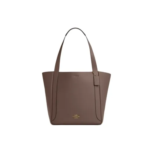 COACH Cow Leather Tote Bag Shopping Bag Handbag Large Size Women's Dark Umber