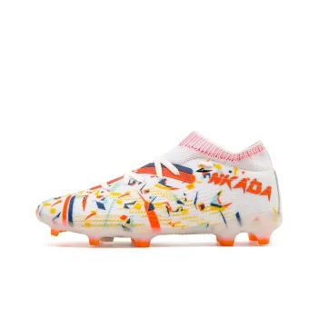 Kuding Soccer Shoes Unisex Mid Top White Orange Red/Dark Blue Orange/Black Gold