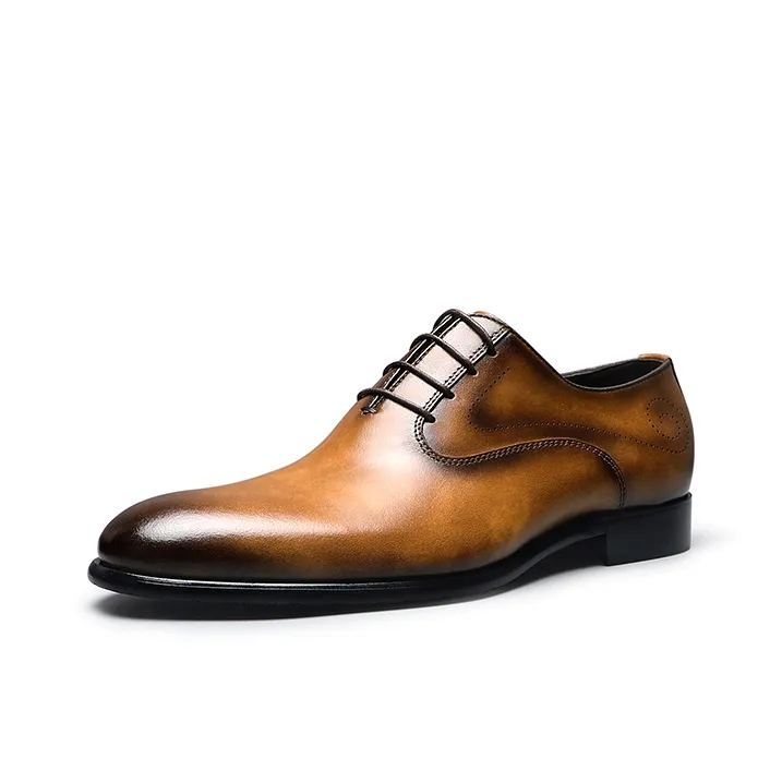 Bansley Dress Shoes Men Low Top Black, Yellow Brown-4
