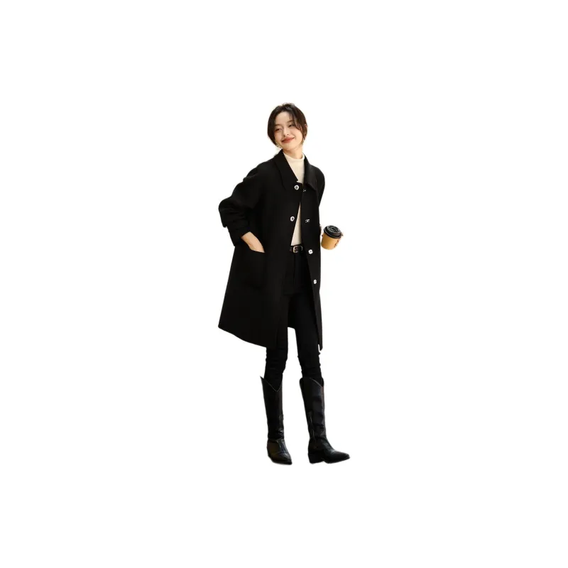 Mo Han Yi Mei Coats Women's Black-1