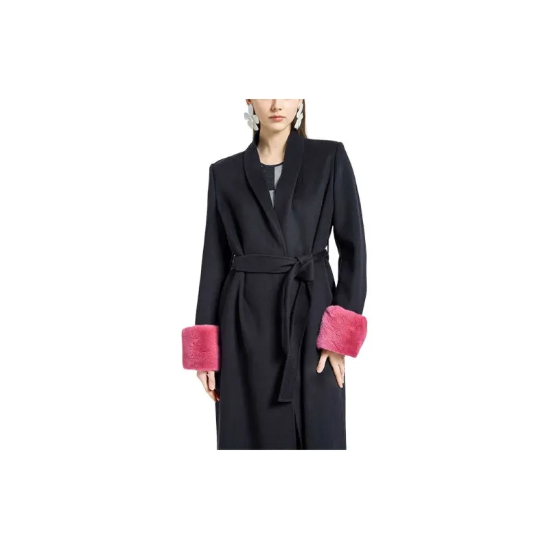 BESIONIA FW23 Coats Women's Black Gray Color-4
