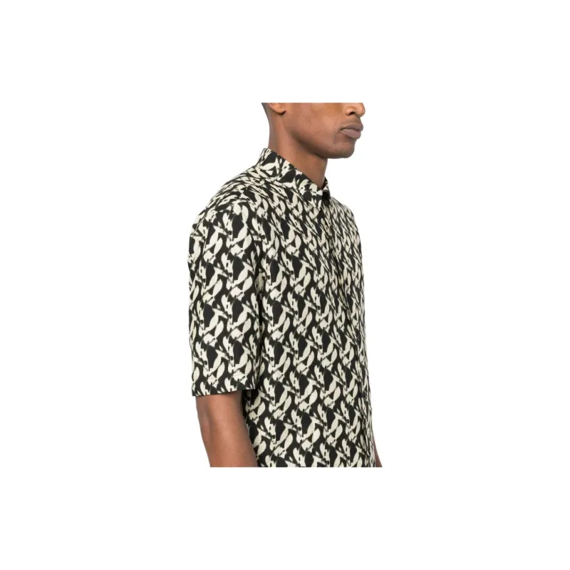 SAINT LAURENT All-Over Patterned Short-Sleeved Shirt-6