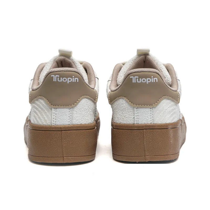 TUOPIN Non slip Lightweight Low Top Skateboard Shoes Women's Apricot-2