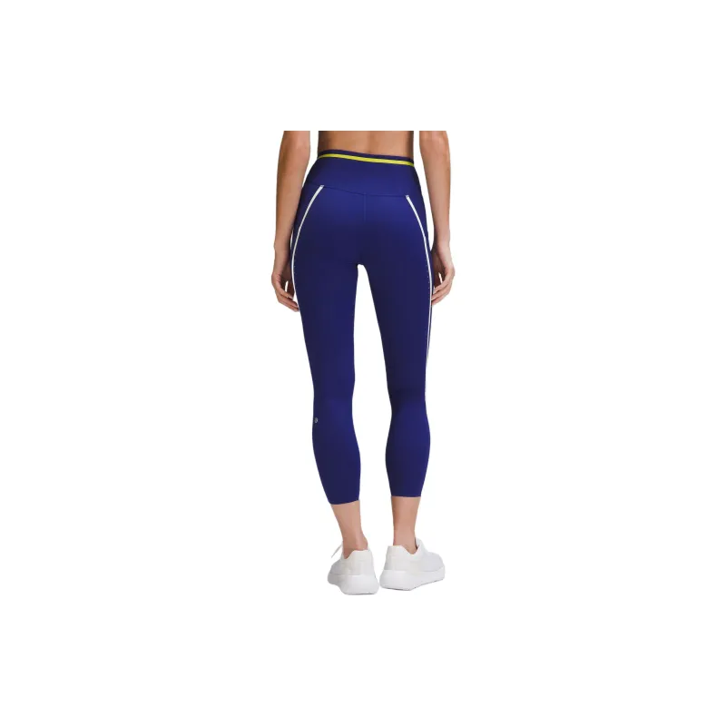 Lululemon Fast And Free Leggings Women's Flying Swallow Grass Blue/Lichen Stone Gray/Light Yellow Green-1