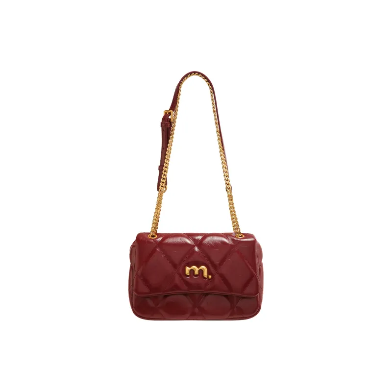 Miao Di Shoulder Bags Burgundy Red-6