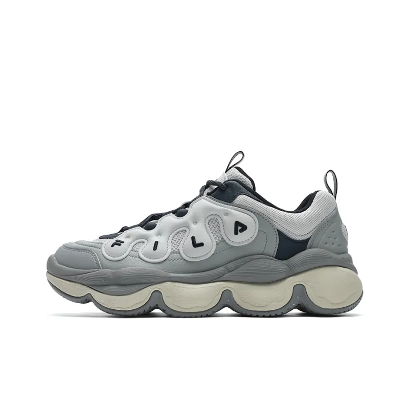 FILA PEASE Anti Slip Wear Resistant Low Top Casual Shoes Unisex Gray-0