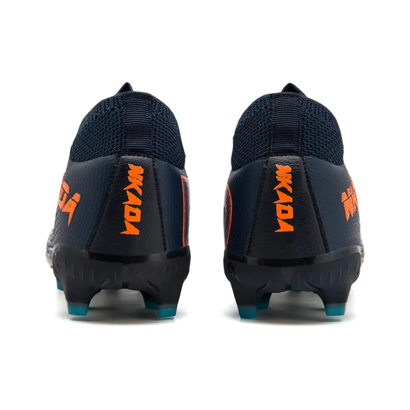 Kuding Soccer Shoes Unisex Mid Top White Orange Red/Deep Blue Orange/Black Gold-5