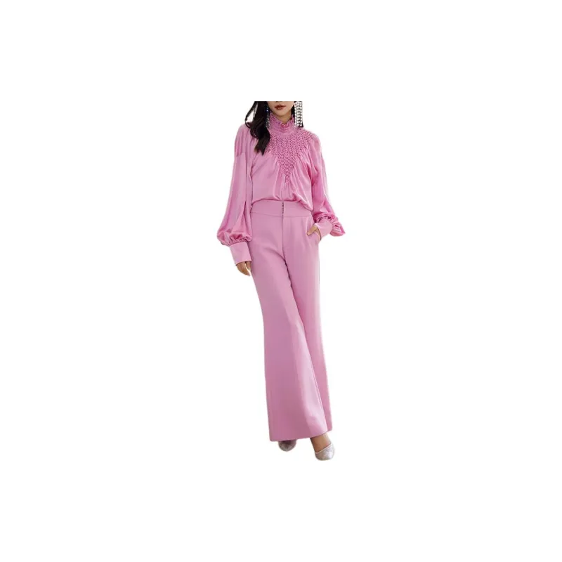 BESIONIA FW24 Casual Pants Women's Pink Purple-1