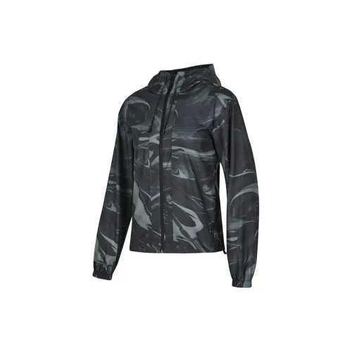 Skechers Jackets Women's Psychedelic Black Gray All Over Print