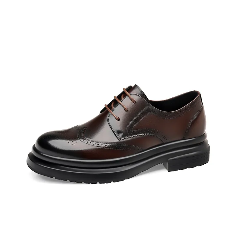 YEDANI Dress Shoes Men Low Top Black/Brown-5