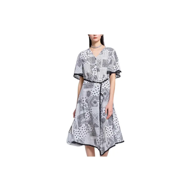 BESIONIA SS22 Short Sleeved Dress Women's Black White-1